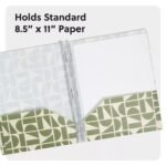 2 Pocket Fashion Plastic Folder Off Beat Geo Green, School Supplies - Image 4
